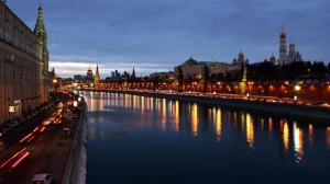 Moscow, city, night, lights, river, scenery wallpaper thumb