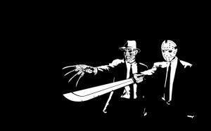 Pulp Fiction Black BW Freddy Krueger Jason Machete Halloween HD wallpaper thumb