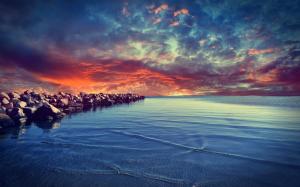 Sunset Beach  Widescreen wallpaper thumb