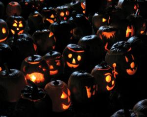 halloween, pumpkins, jacks lanterns, attribute, candles, congestion wallpaper thumb