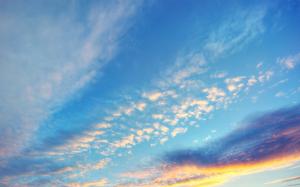 Evening sunset sky clouds wallpaper thumb