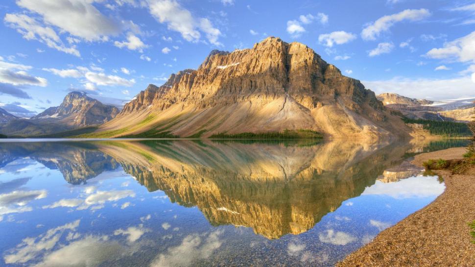 Perfect Reflection In A Mountain Lake wallpaper,reflection HD wallpaper,mountain HD wallpaper,lake HD wallpaper,clouds HD wallpaper,nature & landscapes HD wallpaper,1920x1080 wallpaper