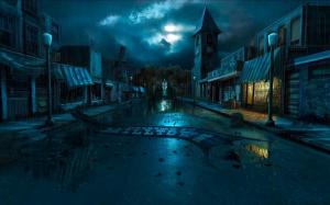 Stormy Scene In A Town wallpaper thumb