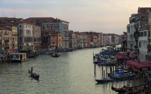 Italy Venice Dock Boats Canal Buildings HD wallpaper thumb