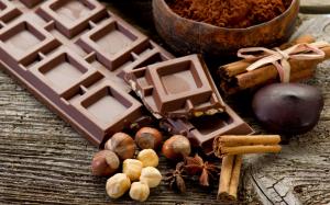 Chocolate, Nuts, Closeup, Food wallpaper thumb