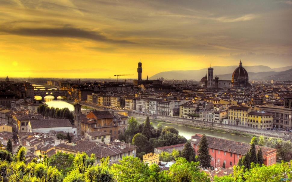 Sunset Over Florence, Italy wallpaper,italy HD wallpaper,sunsets HD wallpaper,cityscape HD wallpaper,sundown HD wallpaper,florence HD wallpaper,dusk HD wallpaper,nature & landscapes HD wallpaper,1920x1200 wallpaper
