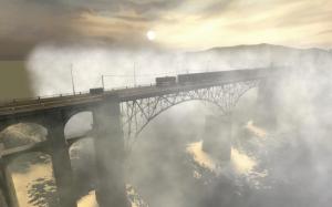 Railway Bridge In Morning Fog wallpaper thumb
