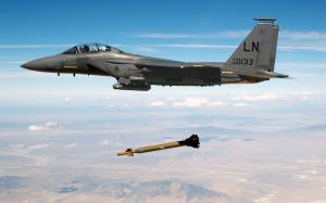 Jet Fighter Drops Missile HD wallpaper thumb