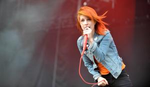 hayley williams, paramore, singer, stage, microphone, speech wallpaper thumb