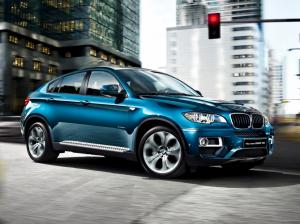 BMW X6 xDrive35i blue car wallpaper thumb