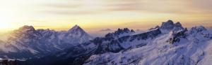 Dolomites, sunrise, snow, winter, Italy wallpaper thumb