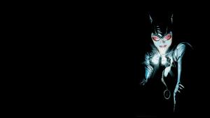 Catwoman, DC Comics, black background, illustration, light wallpaper thumb