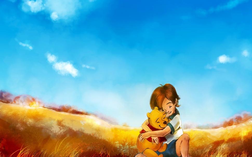Winnie the Pooh Drawing Hug Embrace HD wallpaper | anime | Wallpaper Better