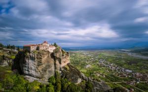 Greece, Meteora, valley, mountains, monastery, town wallpaper thumb