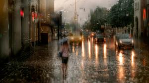 St. Petersburg, street, rain, beautiful silhouette, umbrellas, beautiful mood wallpaper thumb