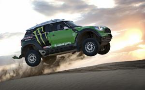 Mini Cooper, Mini, Dakar Rally, sunset wallpaper thumb