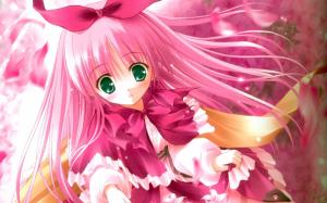 Cute pink hair anime girl wallpaper thumb
