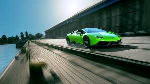 Lamborghini Huracan Spyder green supercar high speed wallpaper thumb