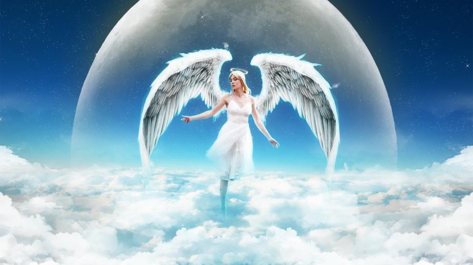 Angel girl on the sky, clouds wallpaper,Angel HD wallpaper,Girl HD wallpaper,Sky HD wallpaper,Clouds HD wallpaper,1920x1080 wallpaper