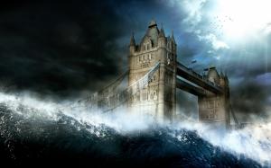 London Tower Bridge Wave wallpaper thumb