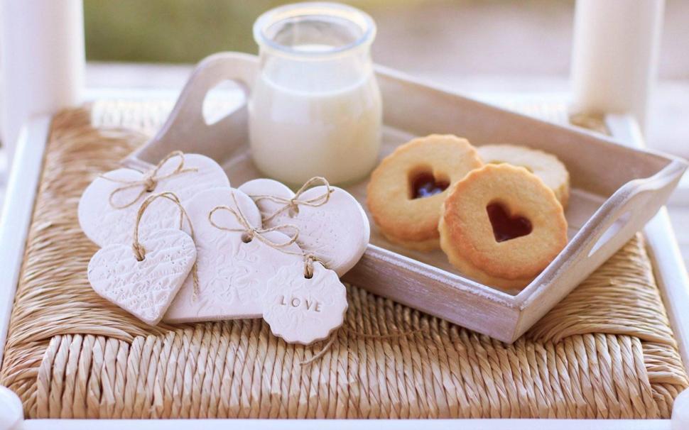 Heart Shaped Cookies and Milk wallpaper,1920x1200 HD wallpaper,heart HD wallpaper,shaped HD wallpaper,cookies HD wallpaper,milk HD wallpaper,1920x1200 wallpaper