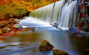 Wonderful waterfall in the forest wallpaper thumb