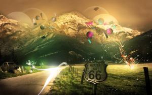 Mountains Route 66 HD wallpaper thumb