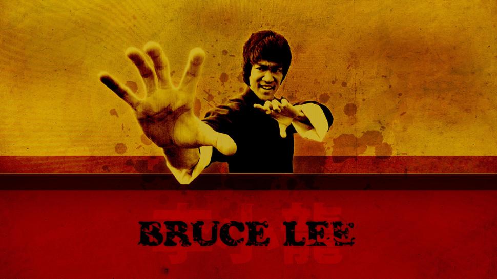 Bruce Lee Fighting HD wallpaper,bruce lee HD wallpaper,fighting HD wallpaper,name HD wallpaper,pose HD wallpaper,red HD wallpaper,yellow HD wallpaper,1920x1080 wallpaper