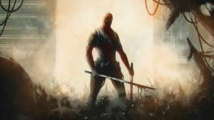 Deadpool Marvel Sword Drawing HD wallpaper thumb
