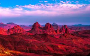 Algeria, Africa, red desert, mountains, rocks, clouds wallpaper thumb