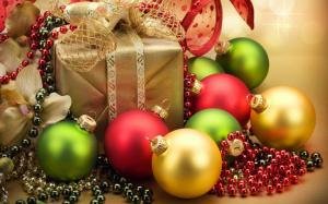 Christmas ornaments and Christmas gifts wallpaper thumb