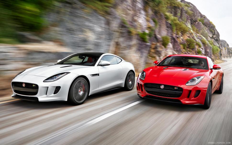 Jaguar F Type Coupe Red and White wallpaper,white HD wallpaper,coupe HD wallpaper,type HD wallpaper,jaguar HD wallpaper,2880x1800 wallpaper