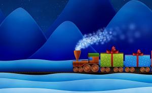 locomotive, rail, gifts, mountain, christmas, holiday wallpaper thumb
