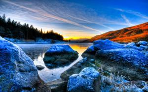 Nature, Winter, Frost, Stones, Water, Ice, Photography wallpaper thumb