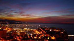 Monaco, Monte Carlo, night, city, port, lights, boats wallpaper thumb