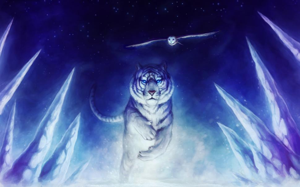 White Tiger Owl Art wallpaper,white HD wallpaper,tiger HD wallpaper,2880x1800 wallpaper