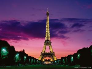 Eiffel Tower at Night Paris France wallpaper thumb