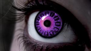 Eye Macro Purple Clock HD wallpaper thumb