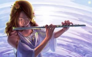Playing the flute wallpaper thumb