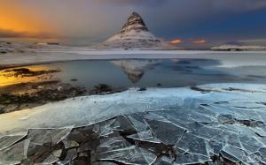 Iceland, mountain, ice, dusk wallpaper thumb
