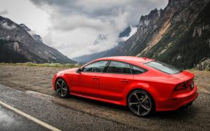Audi RS7 red car side view wallpaper thumb