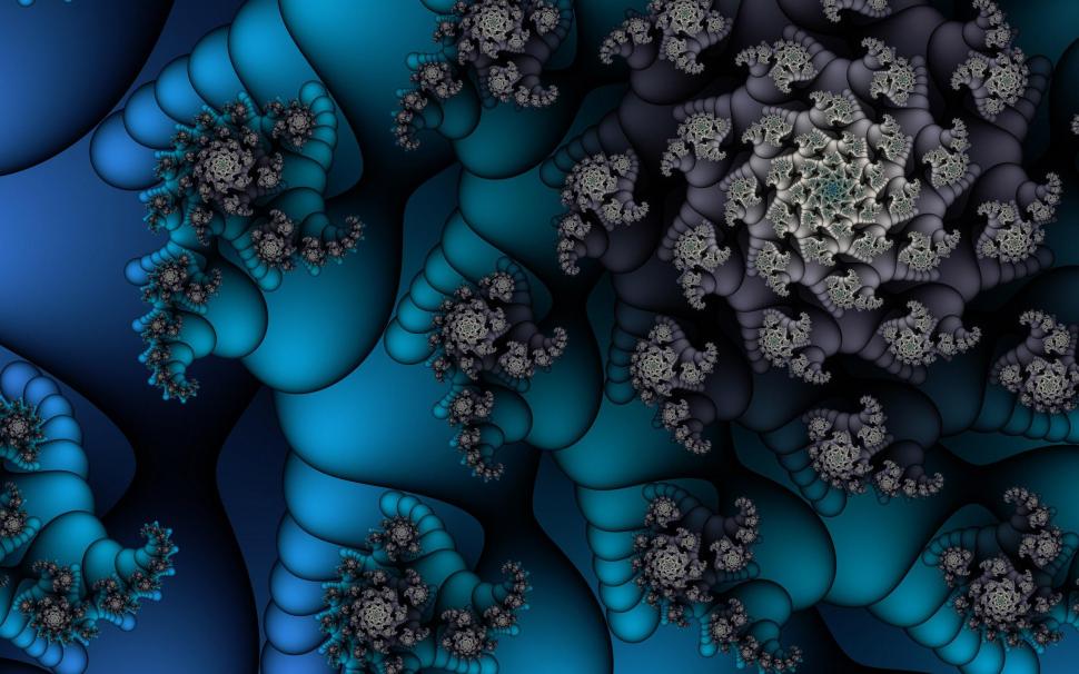 Blue fractal spirals wallpaper,abstract HD wallpaper,2560x1600 HD wallpaper,spiral HD wallpaper,fractal HD wallpaper,2560x1600 wallpaper