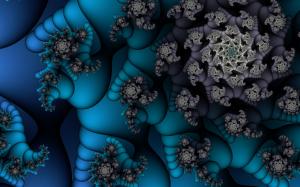 Blue fractal spirals wallpaper thumb