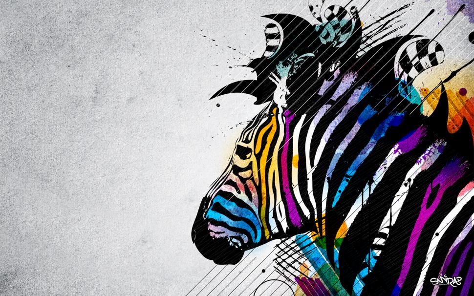Abstract Zebra Colorful HD wallpaper,abstract wallpaper,digital/artwork wallpaper,colorful wallpaper,zebra wallpaper,1680x1050 wallpaper