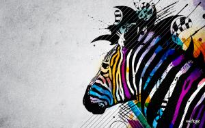 Abstract Zebra Colorful HD wallpaper thumb