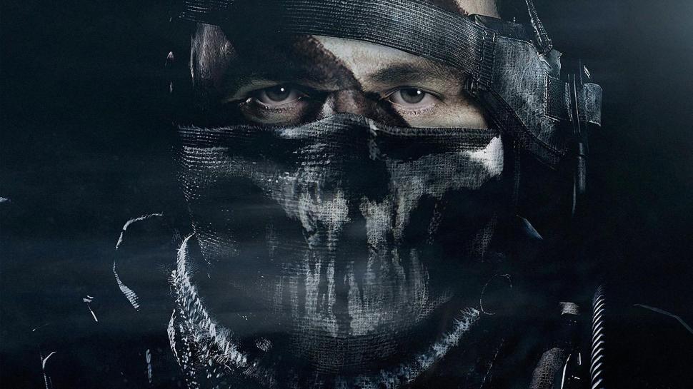 Call of duty ghosts, game, activision, infinity ward, soldiers, mask, face wallpaper,call of duty ghosts HD wallpaper,game HD wallpaper,activision HD wallpaper,infinity ward HD wallpaper,soldiers HD wallpaper,mask HD wallpaper,face HD wallpaper,1920x1080 wallpaper