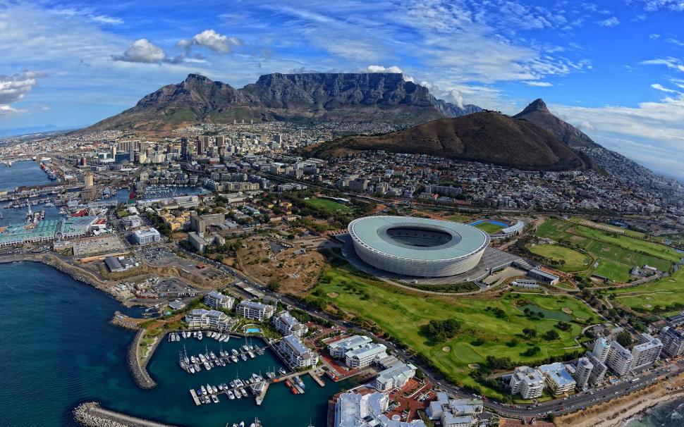 Top view of the city, South Africa, Cape Town, Atlantic Ocean wallpaper,Top HD wallpaper,View HD wallpaper,City HD wallpaper,South HD wallpaper,Africa HD wallpaper,CapeTown HD wallpaper,Atlantic HD wallpaper,Ocean HD wallpaper,1920x1200 wallpaper