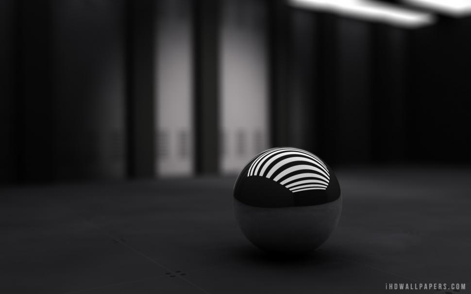 3D Black Ball wallpaper,black wallpaper,ball wallpaper,1680x1050 wallpaper