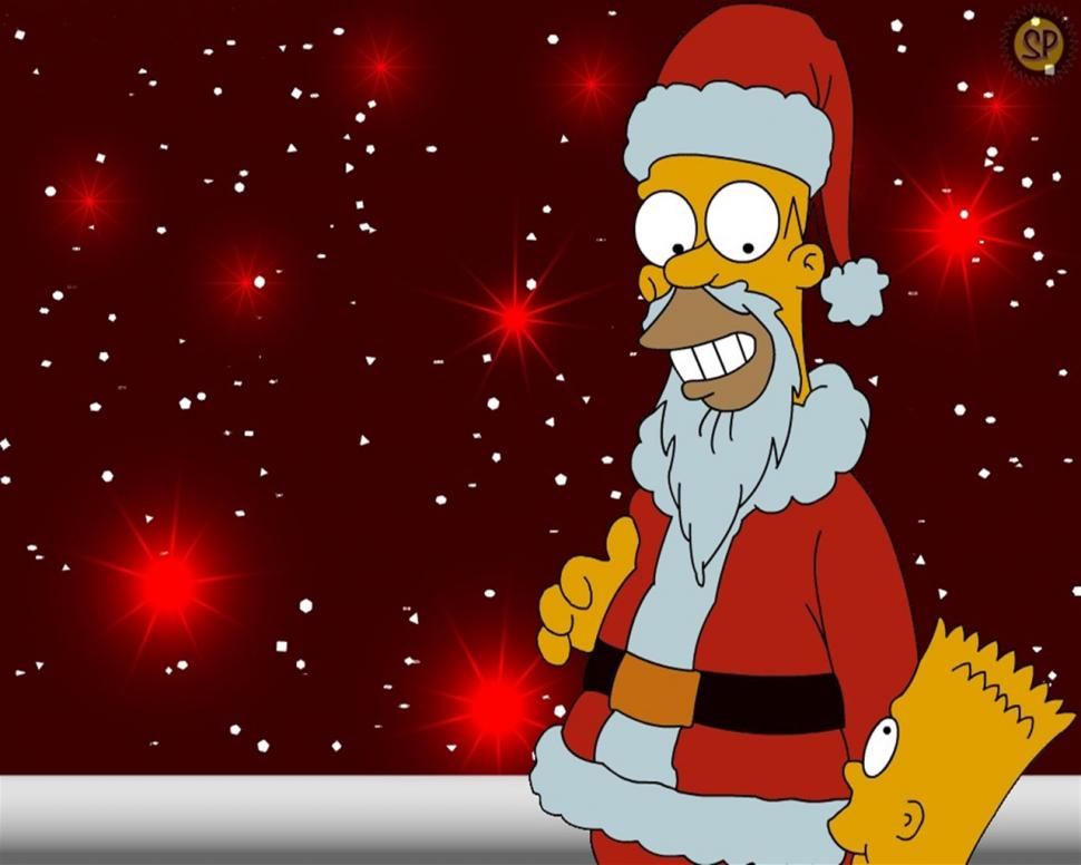 Simpson Santa Claus, Cartoon, Red Clothes, Long Beard wallpaper,simpson santa claus wallpaper,cartoon wallpaper,red clothes wallpaper,long beard wallpaper,1280x1024 wallpaper