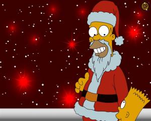 Simpson Santa Claus, Cartoon, Red Clothes, Long Beard wallpaper thumb